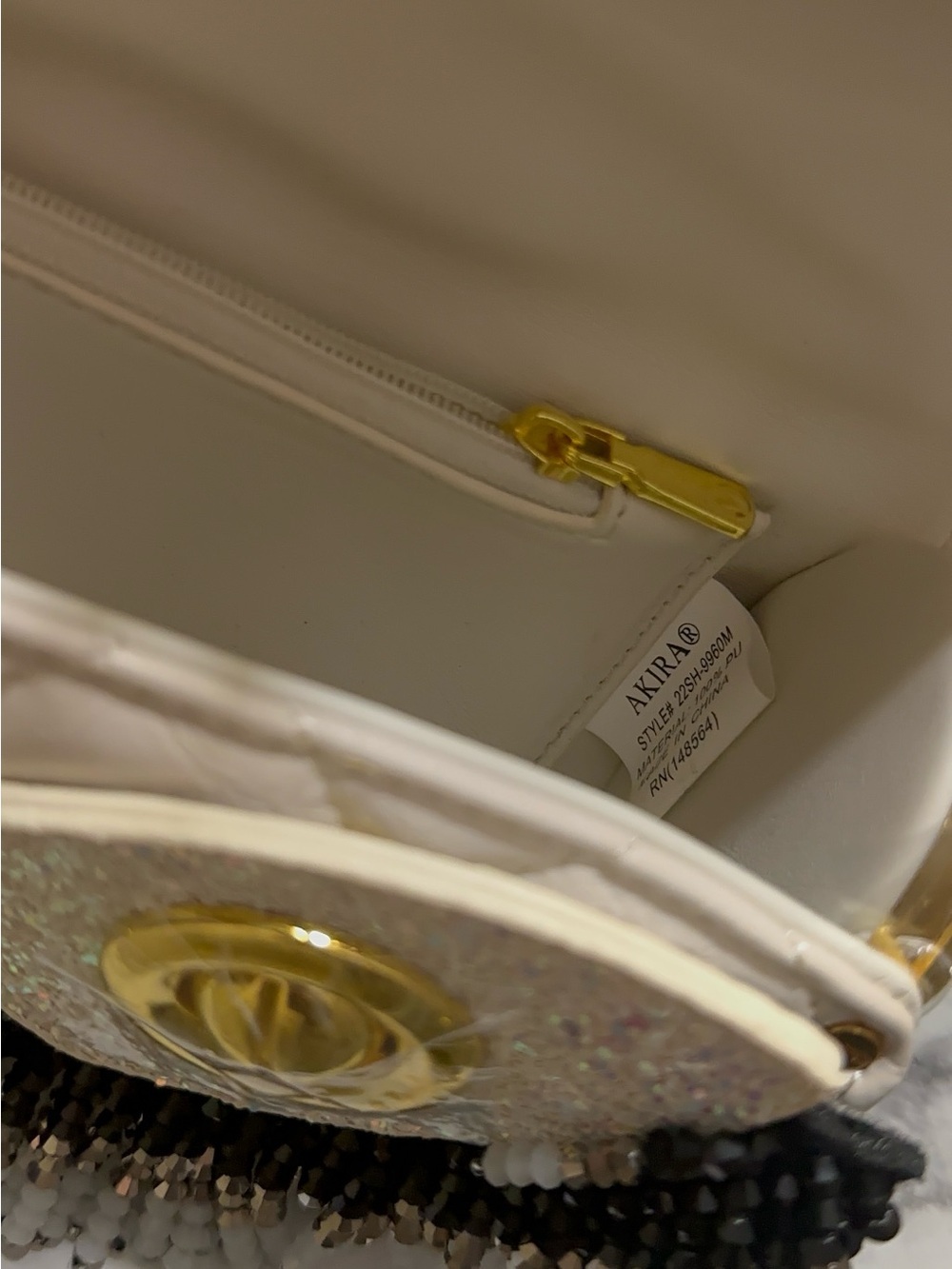 Word To The Wise Embellished White Crossbody Bag - Picture 6 of 7